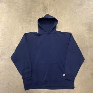 Vintage Y2K navy Russell athletic boxy faded hoodie‎